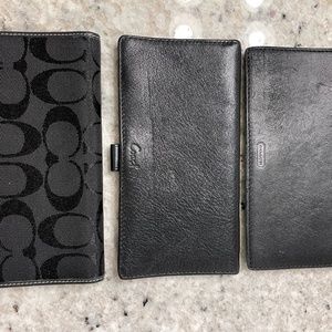3 Coach checkbook covers